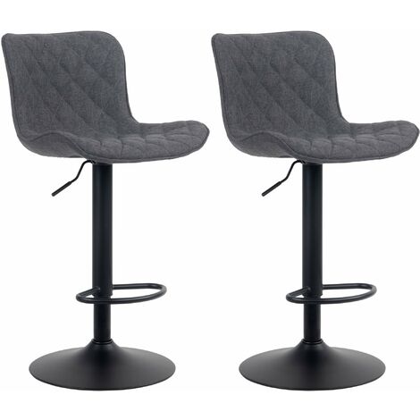 Sgabello Emma Bar Set di 2 nero Tessuto