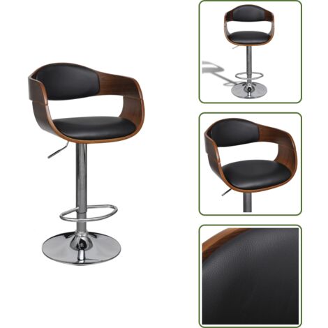 Sgabello ergonomico - vidaXL Sgabello da Bar in Legno Piegato e Similpelle - Sgabello in ferro