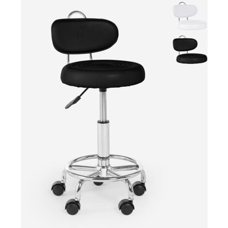 SUPERSTOOL Sgabello estetista regolabile ergonomico ufficio studio medico Kurili Colore: Nero