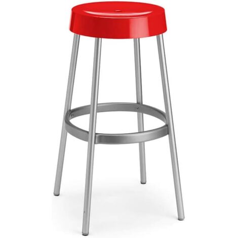 Sgabello GIM S-C-A-B- da bar h80 rosso arredo casa locali commerciali made Italy resistente