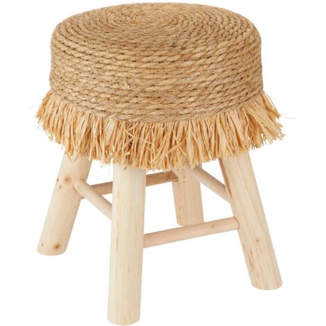Sgabello gimpo in pino beige d30x40cm - Atmosphera créateur d'intérieur