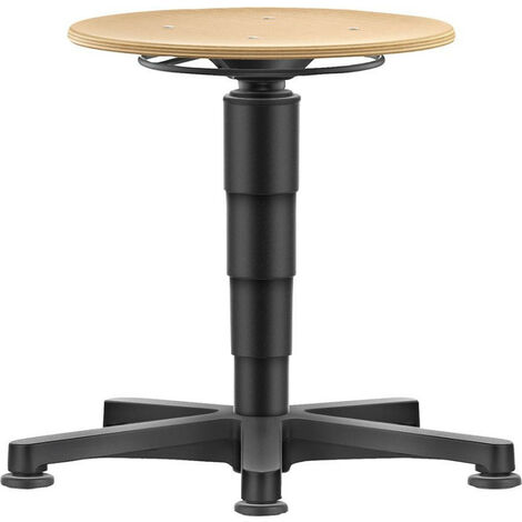 Sgabello girevole con rotelle in legno di faggio naturale altezza seduta 450-650 mm HO