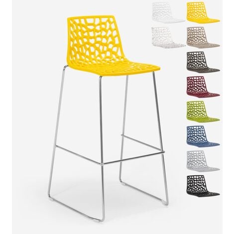 Sgabello Grand Soleil bar cucina 74 cm design Spider Slitta Colore: Giallo