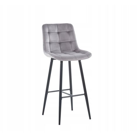 Sgabello grigio velluto H2-FX (struttura nera)