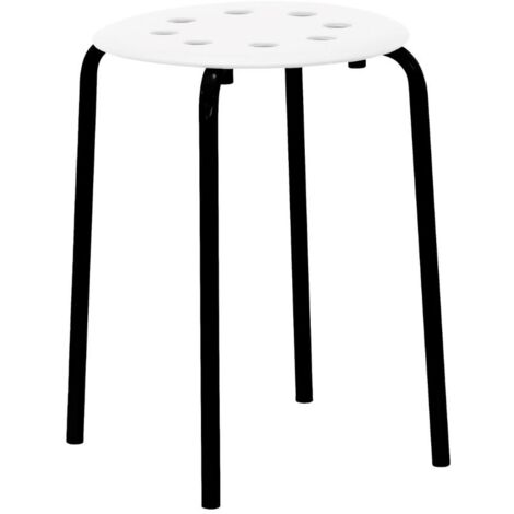 Omenluck Sgabello In Plastica Multiuso – 27x23x17 Cm, Bianco – Impilabile, Antiscivolo, Per Campeggio, Picnic, Casa E Giardino