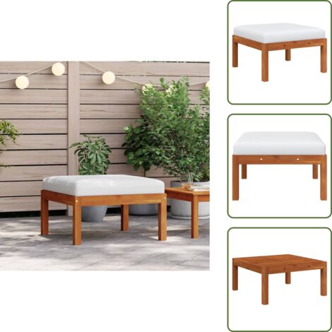 Sgabello in acacia - vidaXL Sgabello da Giardino con Cuscino in Massello d'Acacia -