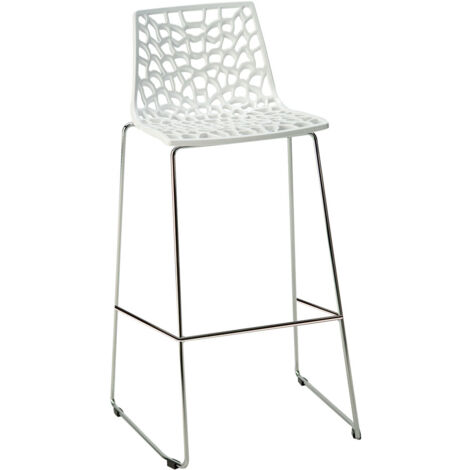 Sgabello in metallo/plastica 'Spider' bianco