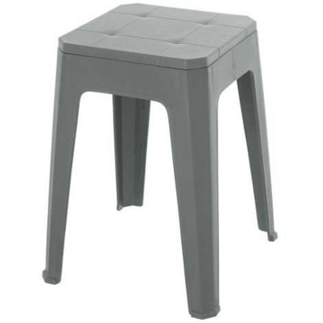 SGABELLO IN POLIPROPILENE 28X28XH46CM GRIGIO.