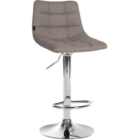 Sgabello Jerry in tessuto grigio cromo