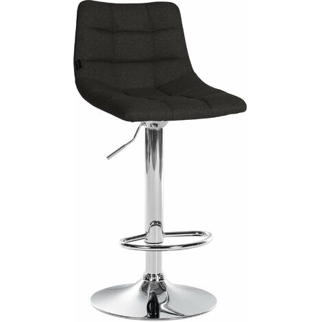 Sgabello Jerry in tessuto nero cromo