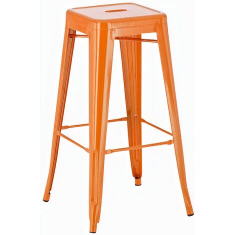 Miadomodo Sgabelli regolabili con ruote colore arancione set da 1 