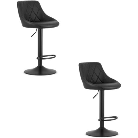 Sgabello KAST - ecopelle nera / base nera x 2