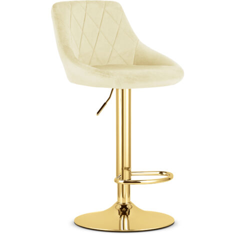 Sgabello KAST - velluto beige / base dorata