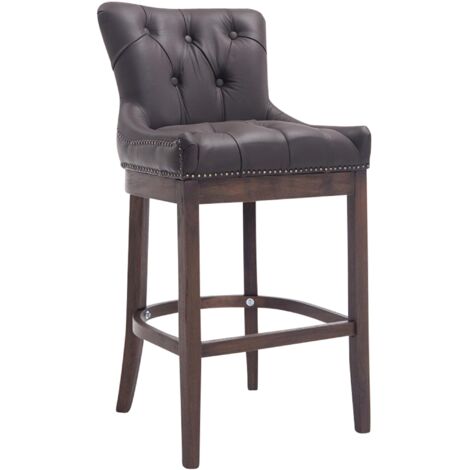 Sgabello Lakewood vera pelle antico-scuro marrone