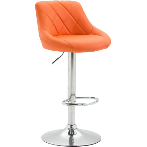 Sgabello Lazio in similpelle arancione cromo