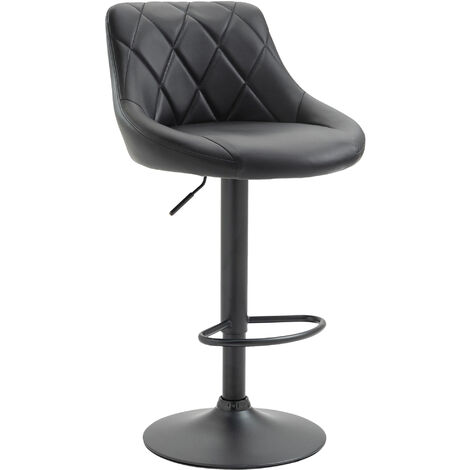 Sgabello Lazio in similpelle nero nero
