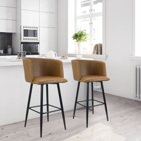 Sgabello Limin in ecopelle tortora con gambe nere opache