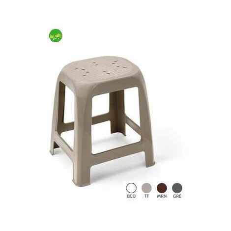 Sgabello loop Veca in plastica altezza 46 cm colore tortora
