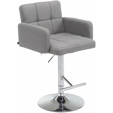 Sgabello Los Angeles in tessuto grigio cromo
