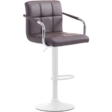 Sgabello Lucy V2 in similpelle marrone bianco