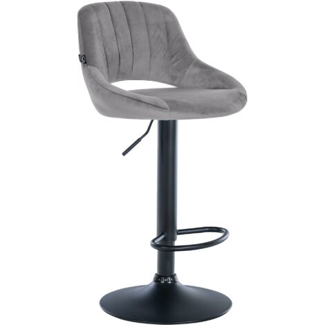 Sgabello Milet Velluto grigio scuro nero