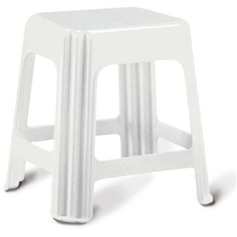 SGABELLO MOD. NOVANTA GIGANPLAST cm.42X34X42H A TORRETTA IN PLASTICA BIANCA