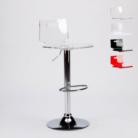 SUPERSTOOL Sgabello per bar e cucina acciaio cromato San José Design Moderno - Trasparente