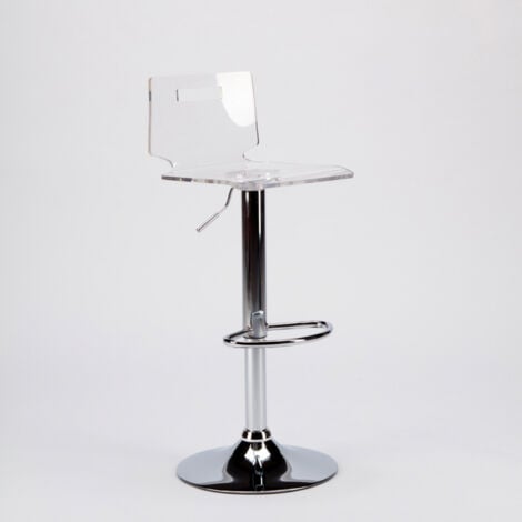 SUPERSTOOL Sgabello per bar e cucina acciaio cromato San José Design Moderno - Trasparente