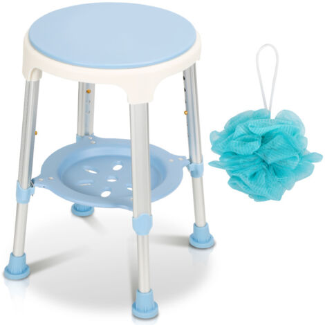 Sgabello per doccia Sedile per doccia regolabile in altezza fino a 136 kg sgabello per bagno - Con ripiano girevole a 360°Sgabello per doccia Sedile per doccia regolabile in altezza fino a 136 kg sgab