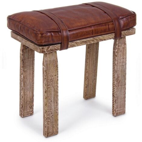 Sgabello per interno "Charleston" Struttura In Legno Di Mango, 54 x 30 x 53 h cm