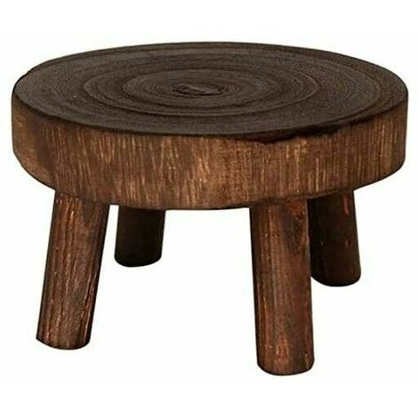 Sgabello per vaso di fiori, sgabello rotondo in legno, porta piante da interno, portavaso solido