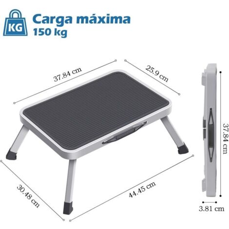 Sgabello pieghevole, 1 gradino, sgabello pieghevole in acciaio, piccola scaletta pieghevole per soggiorno, cucina, bagno, biblioteca, 46x31x17,5 cm