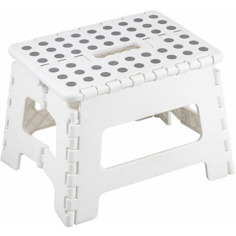 Sgabello Pieghevole 30x22x22 cm in Polipropilene Bianco