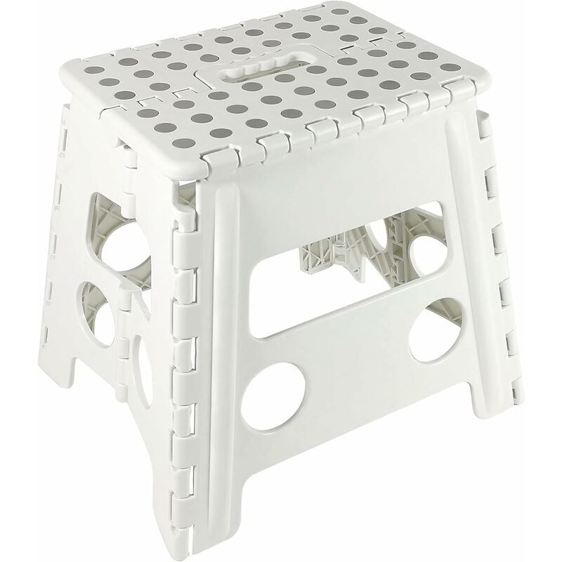 Tabouret pliant clic-clac blanc haut