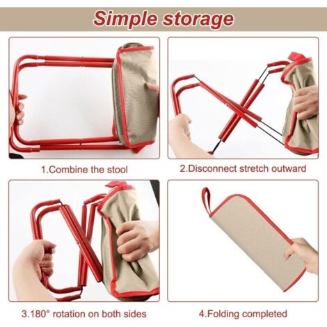 Sgabello pieghevole da campeggio, sedia pieghevole portatile da 27 cm, sgabello da pesca pieghevole leggero, sedile portatile da campeggio per giardino, spiaggia, escursionismo, picnic, viaggi (bordi 