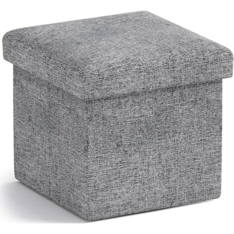 Sgabello pieghevole e quadrato portabiancheria per soggiorno, camera da letto, ufficio, dormitorio studentesco – 30 x 30 x 30 cm, grigio