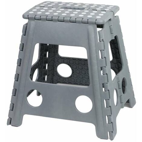 CFADDA Sgabello Pieghevole Grigio in Plastica - 39x29x22 cm