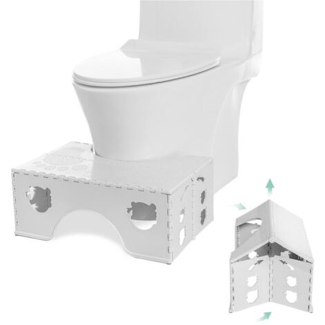 Sgabello pieghevole per WC, sedia da bagno sana da 18 cm con piedini antiscivolo, uno strumento utile per alleviare la stitichezza, sgabello per WC facile da riporre.