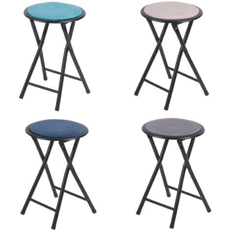 SGABELLO PIEGHEVOLE VELLUTO 4 COLORI ASSORTITI  FREDDI