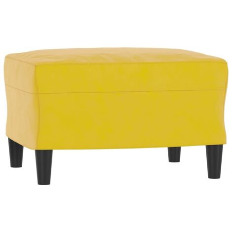 Sgabello poggiapiedi fine letto 60 x 50 x 41 cm in velluto giallo DEC030347