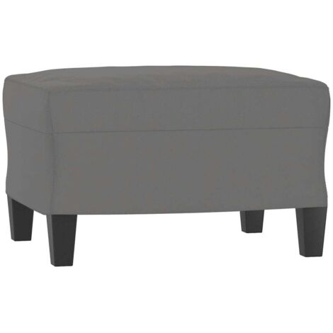 Sgabello poggiapiedi fine letto 60 x 50 x 41 cm tessuto microfibra grigio DEC030305