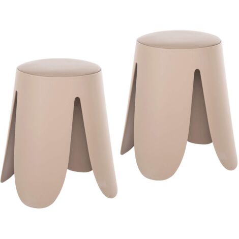 Sgabello Rebecca Mobili Ambonya 46x30x30 Polipropilene Similpelle Rosa Moderno SET 2 pz