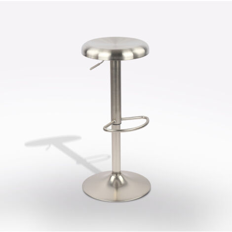 SGABELLO REGOLABILE IN METALLO INOX SATINATO