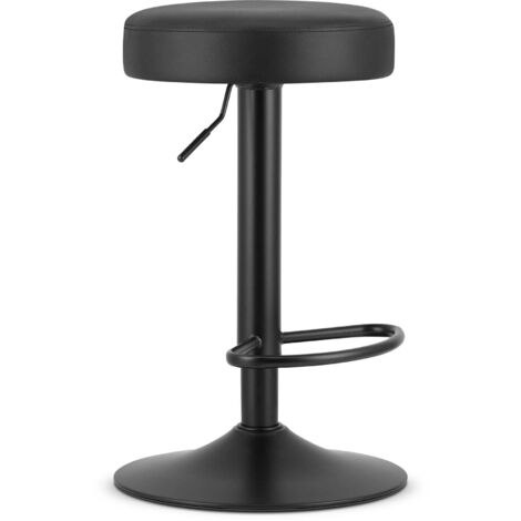 Sgabello ROJST - ecopelle nera / base nera