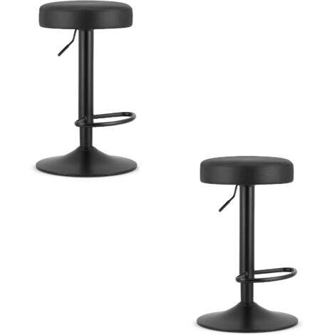 Sgabello ROJST - ecopelle nera / base nera x 2
