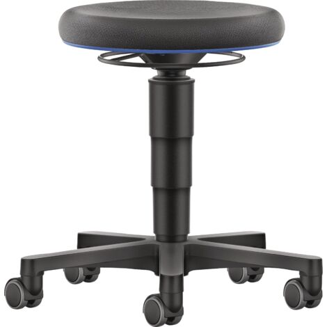 Sgabello rotante con schiuma integrale, schiuma integrale, seduta nera, altezza seduta 450-650 mm