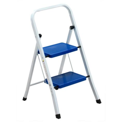 Sgabello Scala in Acciaio 2 Gradini Domestica Salvaspazio Scaletta Pieghevole