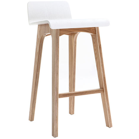 Sgabello / Sedia da bar scandinavo 65cm bianco gambe in legno BALTIK - Bianco