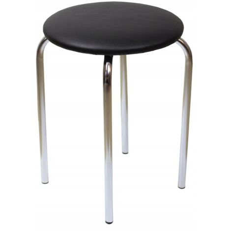 Sgabello SEDIA in ECOPELLE NERA per la cucina Furnitex in metallo