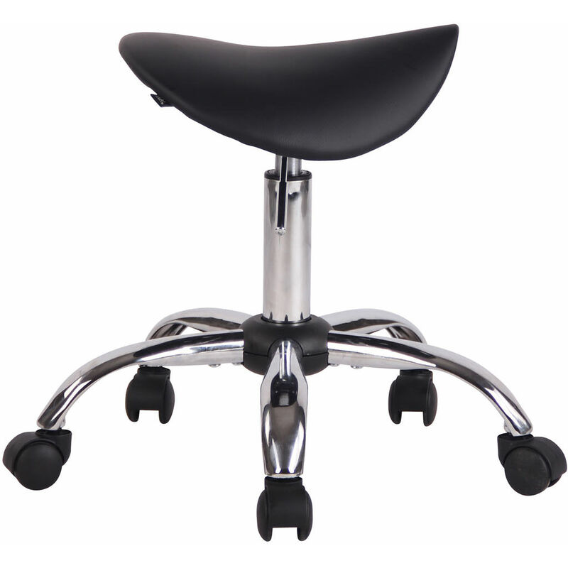 Image of Sgabello con ruote regolabile seduta in stile sella in similpelle vari colori colore : nero